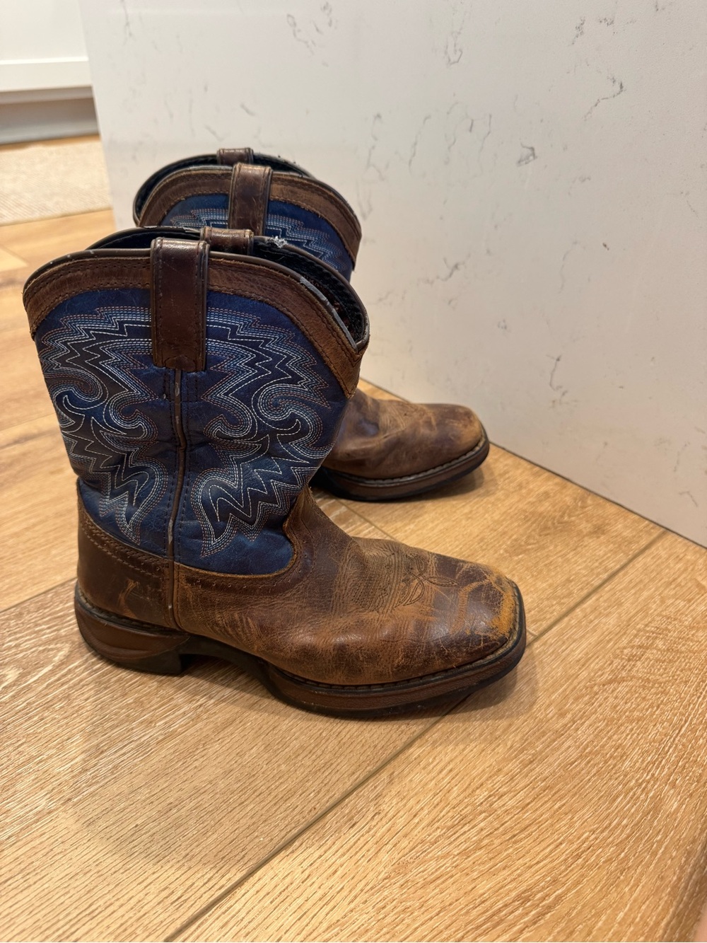 Durango Lil' Rebel Little Kids' Western Boots tan and navy size 2.5M